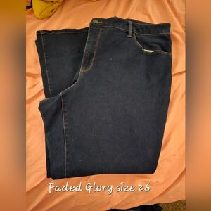 Faded Glory Woman's Straight Jeans - Dark Blue